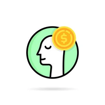 Linear rich man like round logo Stock Illustration
