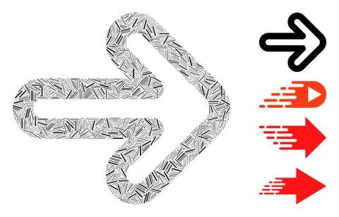 Linear Right Arrow Icon Vector Mosaic Stock Illustration