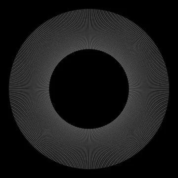 Linear ring for design project on black - vector illustration Illustrazione stock
