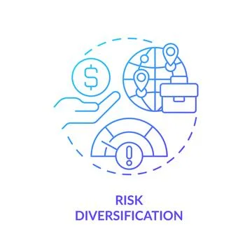 Linear risk diversification icon FDI concept Stock Illustration