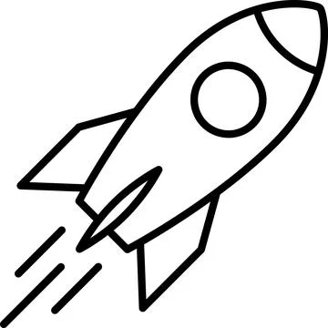 Linear rocket icon as a business project startup Stock Photos