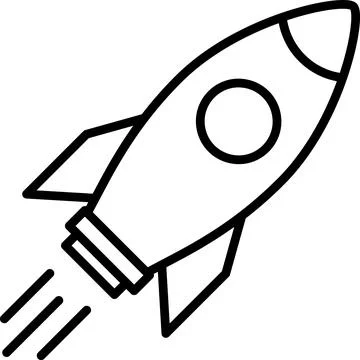 Linear rocket icon as a creative idea or business startup Stock Photos