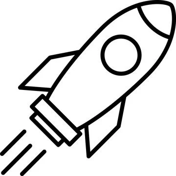 Linear rocket icon as a creative idea Stock Photos