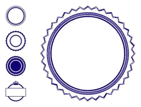 Linear Rosette Seal Frame Vector Mesh イラスト素材