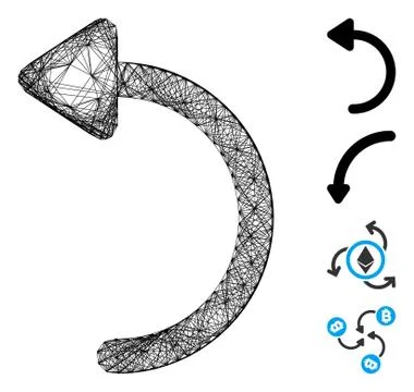 Linear Rotate CCW Vector Mesh Illustrazione stock