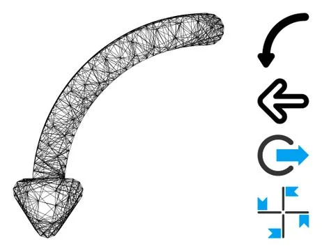 Linear Rotate Left Vector Mesh Illustrazione stock