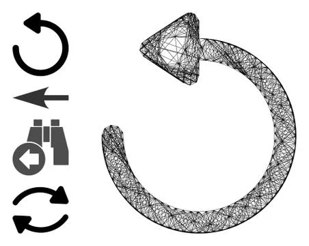 Linear Rotate Left Vector Mesh Illustrazione stock