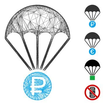 Linear Rouble Rescue Vector Mesh 스톡 일러스트