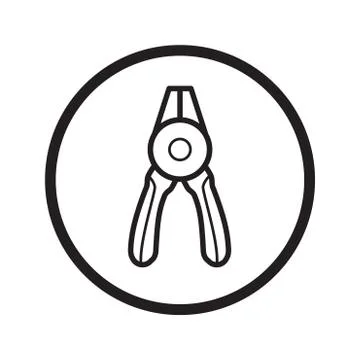 Linear Round nose pliers icon - vector iconic design Stock Illustration