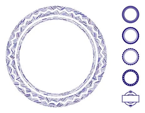 Linear Round Rosette Seal Icon Vector Mosaic Illustrazione stock