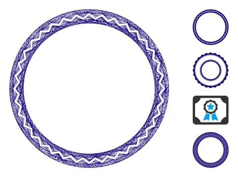 Linear Round Rosette Seal Vector Mesh Stock Illustration
