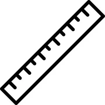 Linear ruler icon as an editable outline for your design Stock Photos