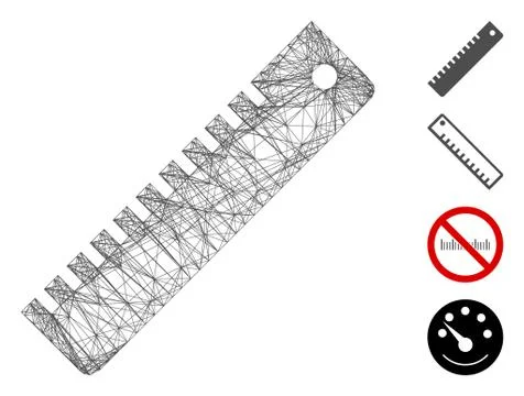 Linear Ruler Vector Mesh 스톡 일러스트