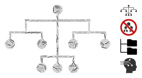 Linear Script Tree Icon Vector Mosaic イラスト素材