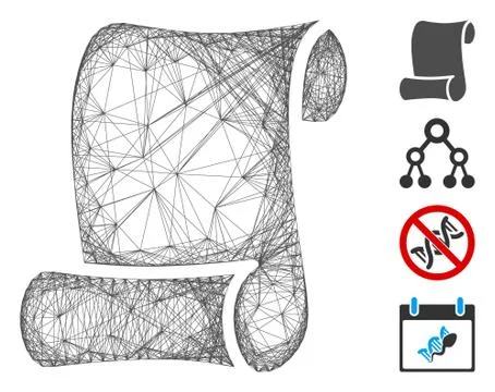 Linear Script Vector Mesh イラスト素材