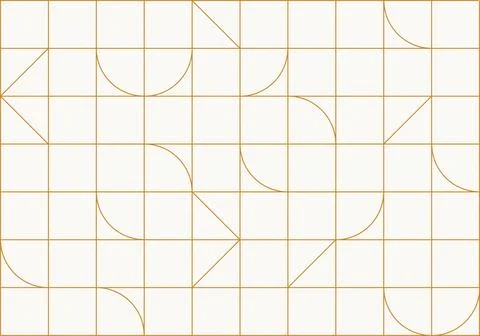 Linear seamless art deco pattern beige Stockillustratie