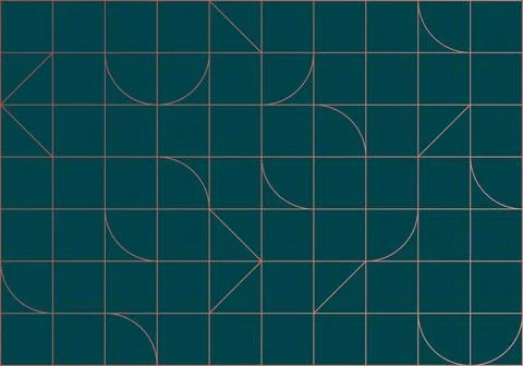 Linear seamless art deco pattern green blue Illustrazione stock