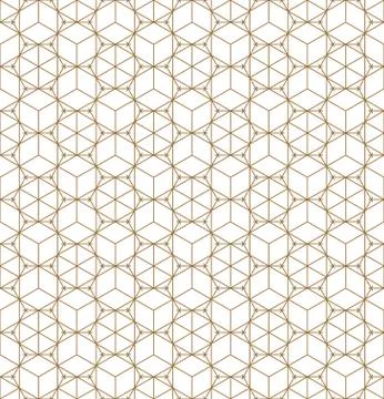Linear Seamless Geometric Pattern In Brown Color. Illustrazione stock