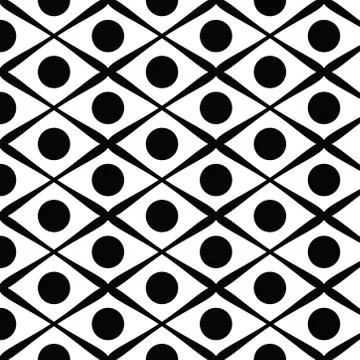 Linear seamless pattern and polka dots. repeating geometric pattern. Stock Illustration