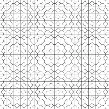 Linear seamless pattern made with lines,rhombus, squares and octagon. Stock Illustration