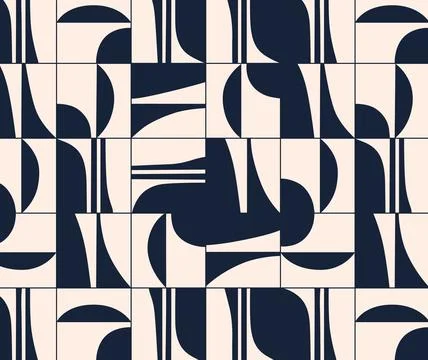 Linear seamless smooth and square abstract pattern blue Stock Illustration