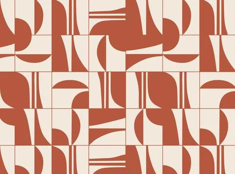 Linear seamless smooth and square abstract pattern brown 스톡 일러스트