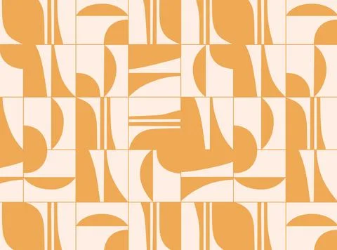 Linear seamless smooth and square abstract pattern yellow Stock Illustration