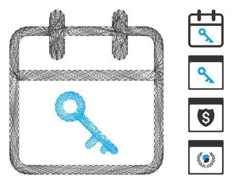 Linear Security Day Vector Mesh Illustrazione stock
