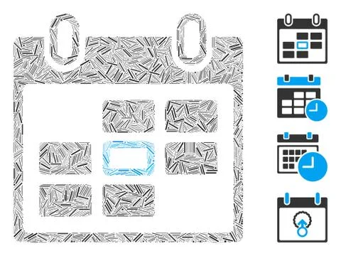 Linear Selected Calendar Day Icon Vector Mosaic イラスト素材