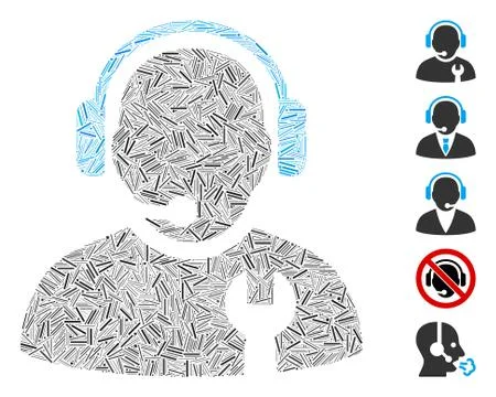 Linear Service Operator Icon Vector Mosaic Illustrazione stock