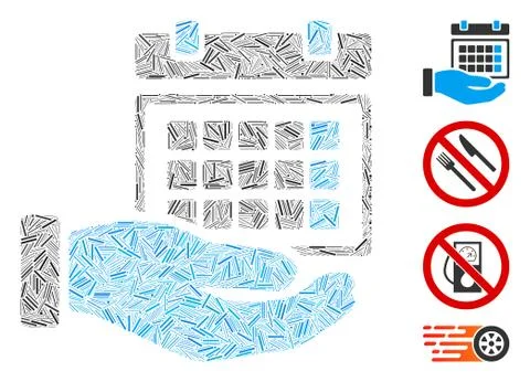 Linear Service Timetable Icon Vector Mosaic Illustrazione stock