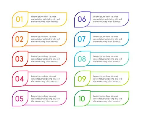 Linear set of infographic steps. COntour web button. Options signs. Presentation Stock Illustration
