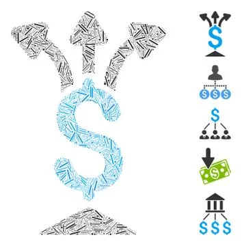 Linear Share Money Icon Vector Mosaic Illustrazione stock