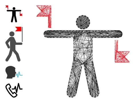 Linear Signal Flags Vector Mesh Stock Illustration