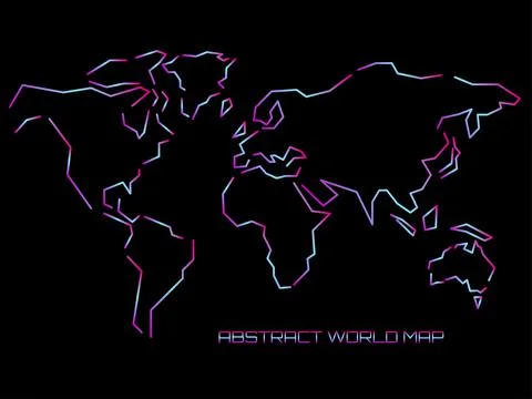 Linear silhouette World Map. Outline minimal style design Stock Illustration