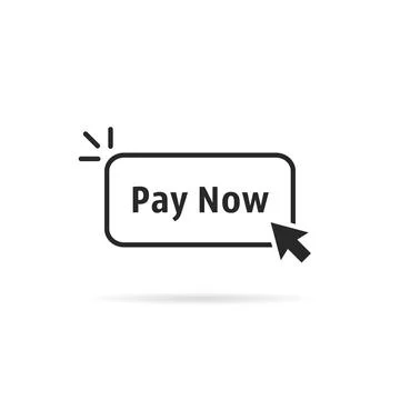 Linear simple black pay now button Stock Illustration