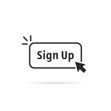 Linear simple black sign up button Stock Illustration