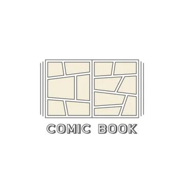 Linear simple comic book elements logo Stock Illustration