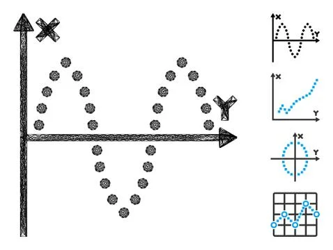 Linear Sinusoid Plot Vector Mesh Ilustración de archivo