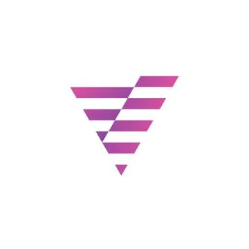 Linear sliding letter V logo design Stock Illustration
