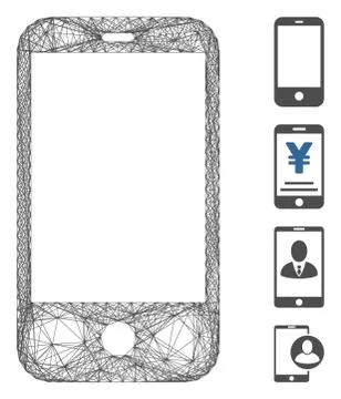 Linear Smart Phone Vector Mesh Stockillustratie