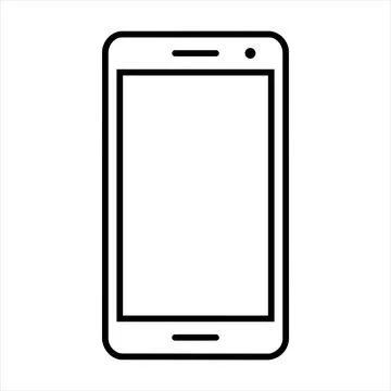 Linear smartphone device icon outline full details prompt 8K ultra quality Stock Illustration
