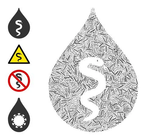 Linear Snake Oil Icon Vector Collage Illustrazione stock
