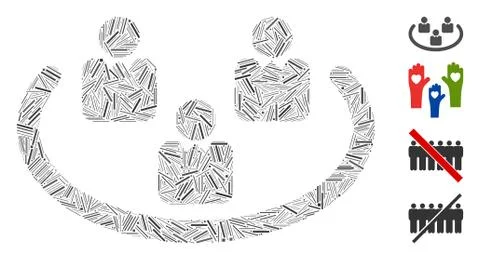 Linear Social Networks Icon Vector Collage 스톡 일러스트