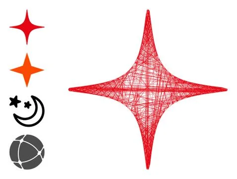 Linear Space Star Vector Mesh イラスト素材