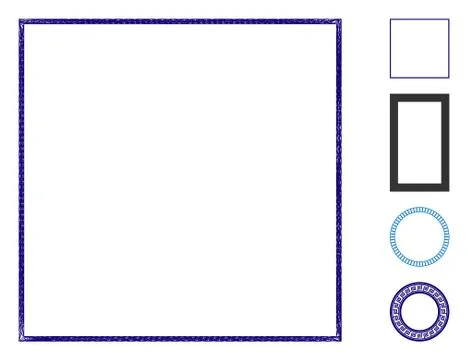 Linear Square Frame Vector Mesh Illustrazione stock