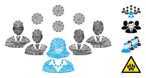 Linear Staff Team Vector Mesh Stock Illustration