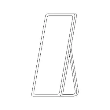 Linear stand mirror frame icon isolated on white background. 库存插图