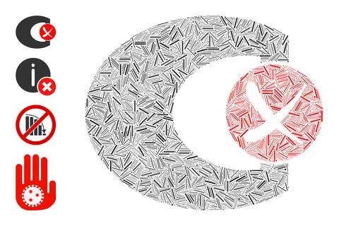 Linear Standard Control Failed Icon Vector Collage Illustrazione stock