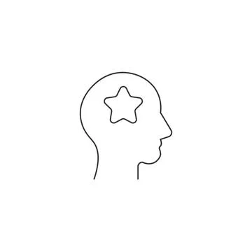 Linear Star Head vector icon. Favorite icon. Problem solving concept. Stock Illustration